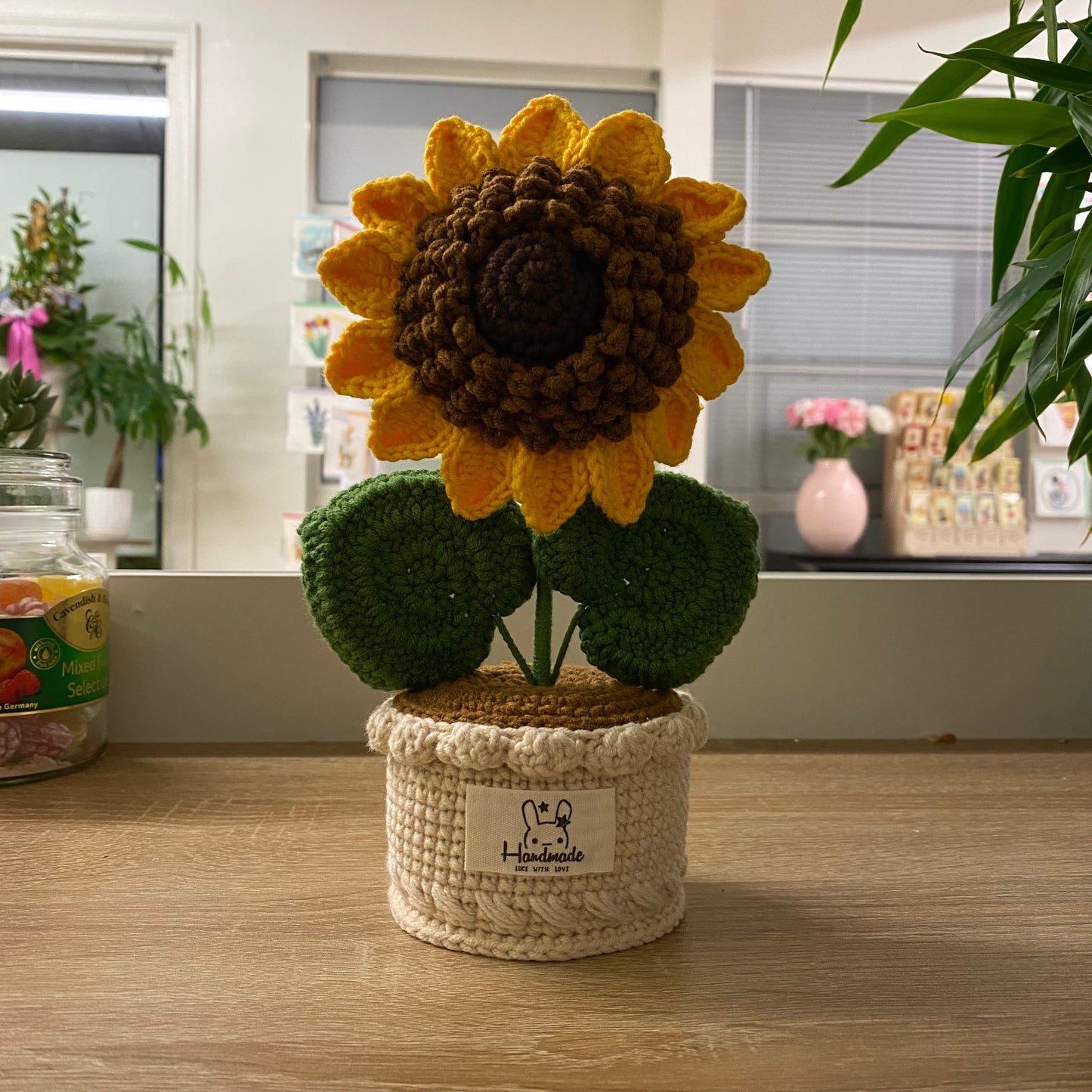 Sunflower Crochet Pot Plant