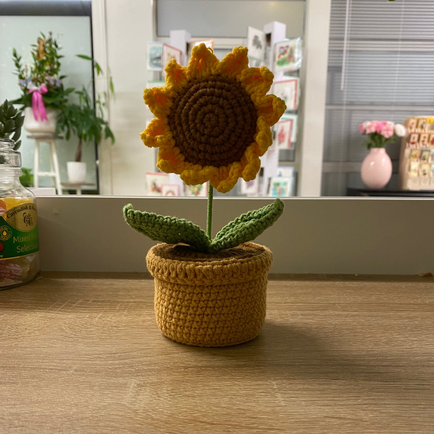 Mini Crochet Sunflower Plant
