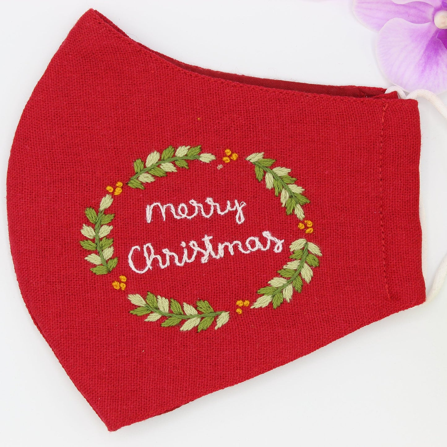 Red Christmas Wreaths Mask