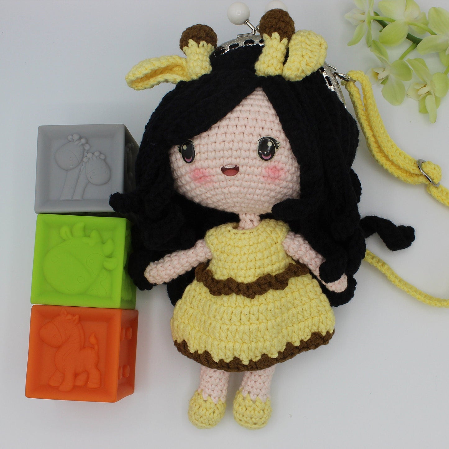 Giraffe Princess Crochet Toddler Purse P7