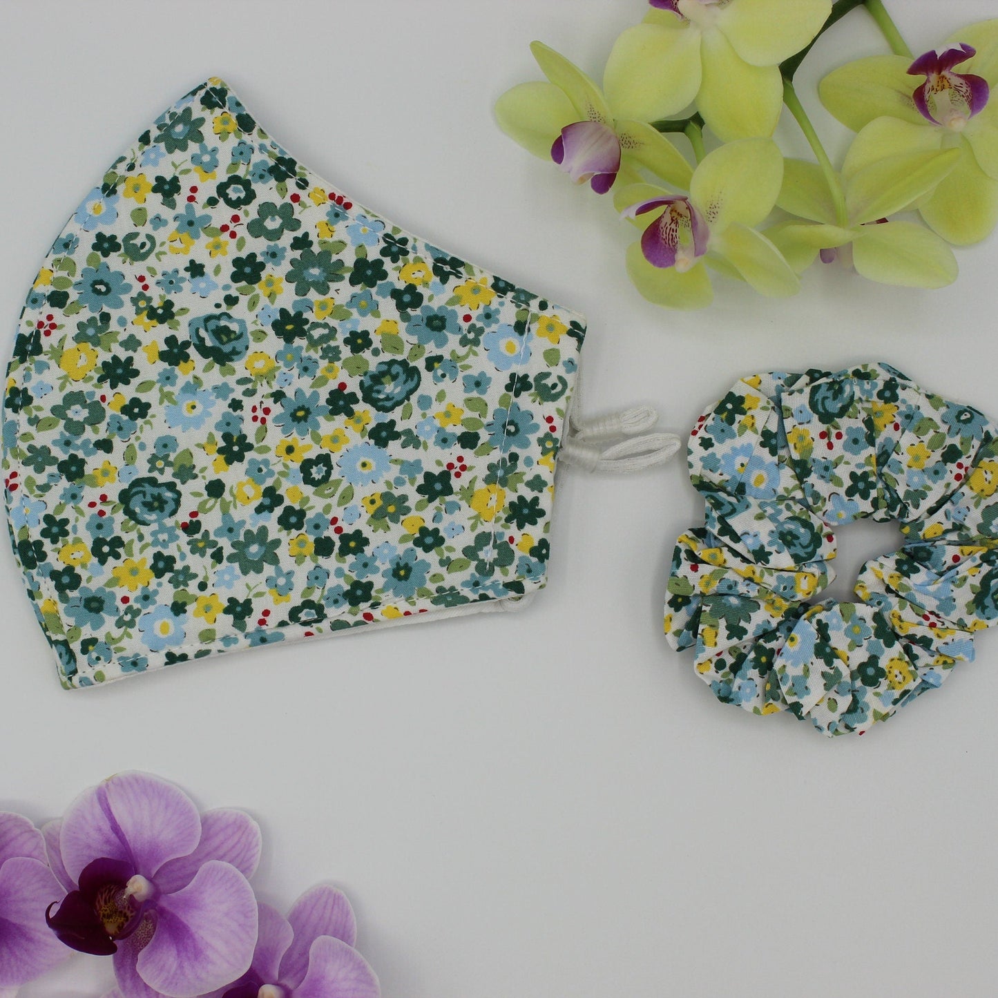 Face Mask + Hair Tie Scrunchie Bundle Set