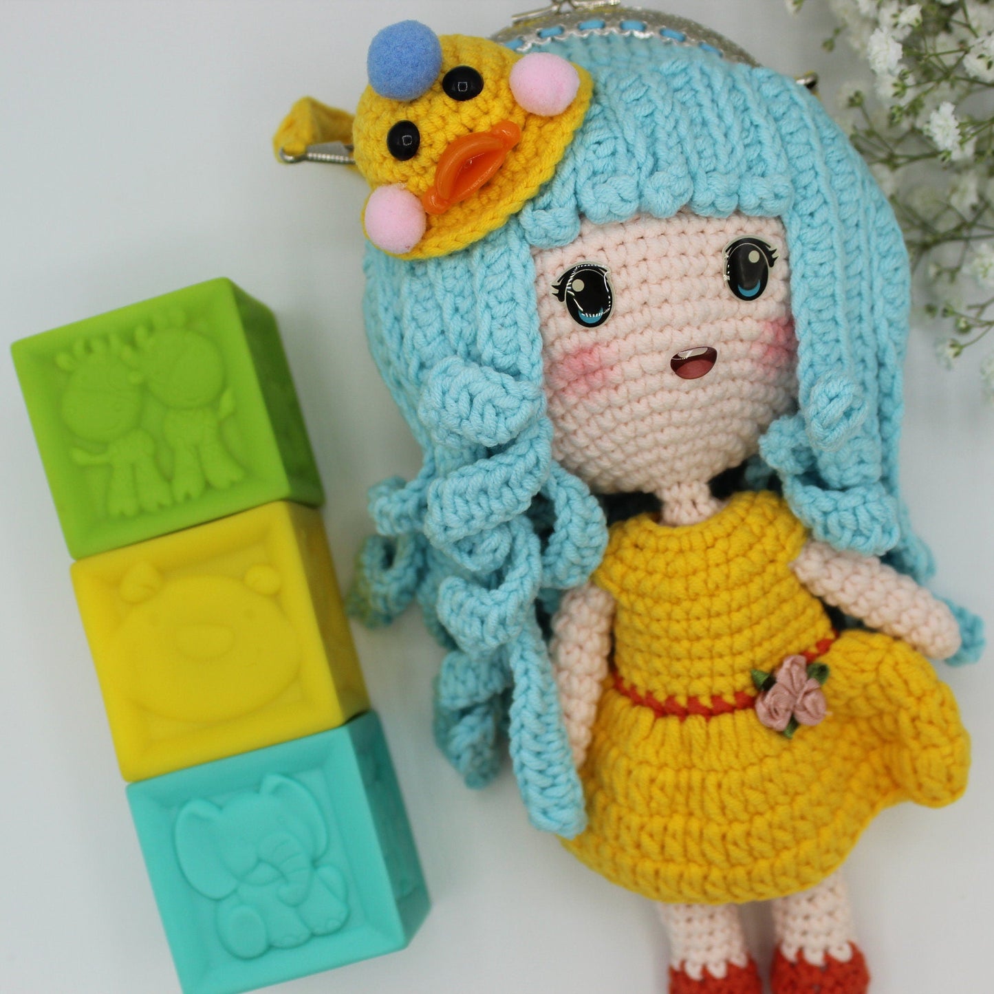 Yellow Duck Princess Crochet Toddler Purse P17