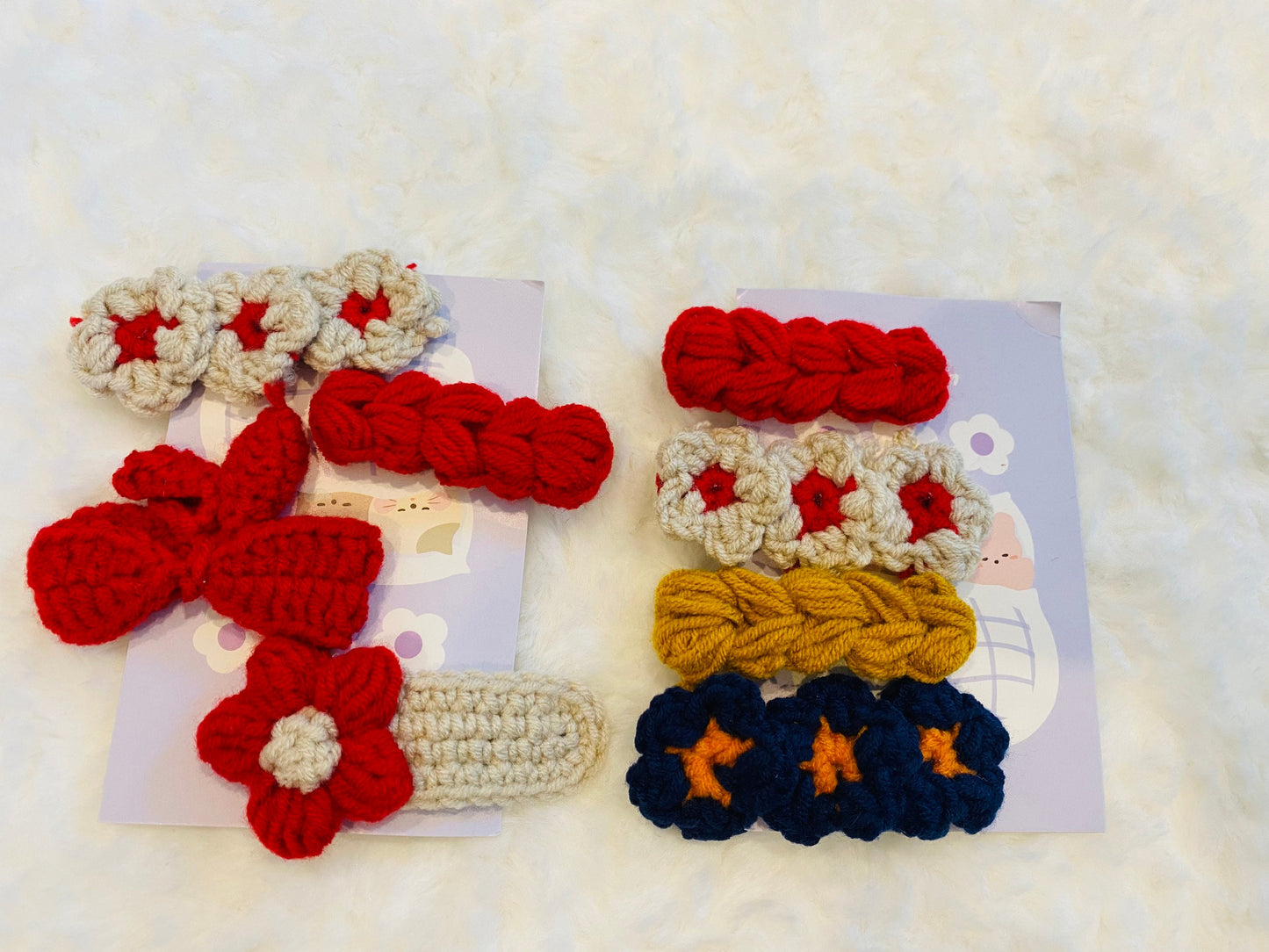 Set Of 8 Unique Simple Handmade Hair Clips