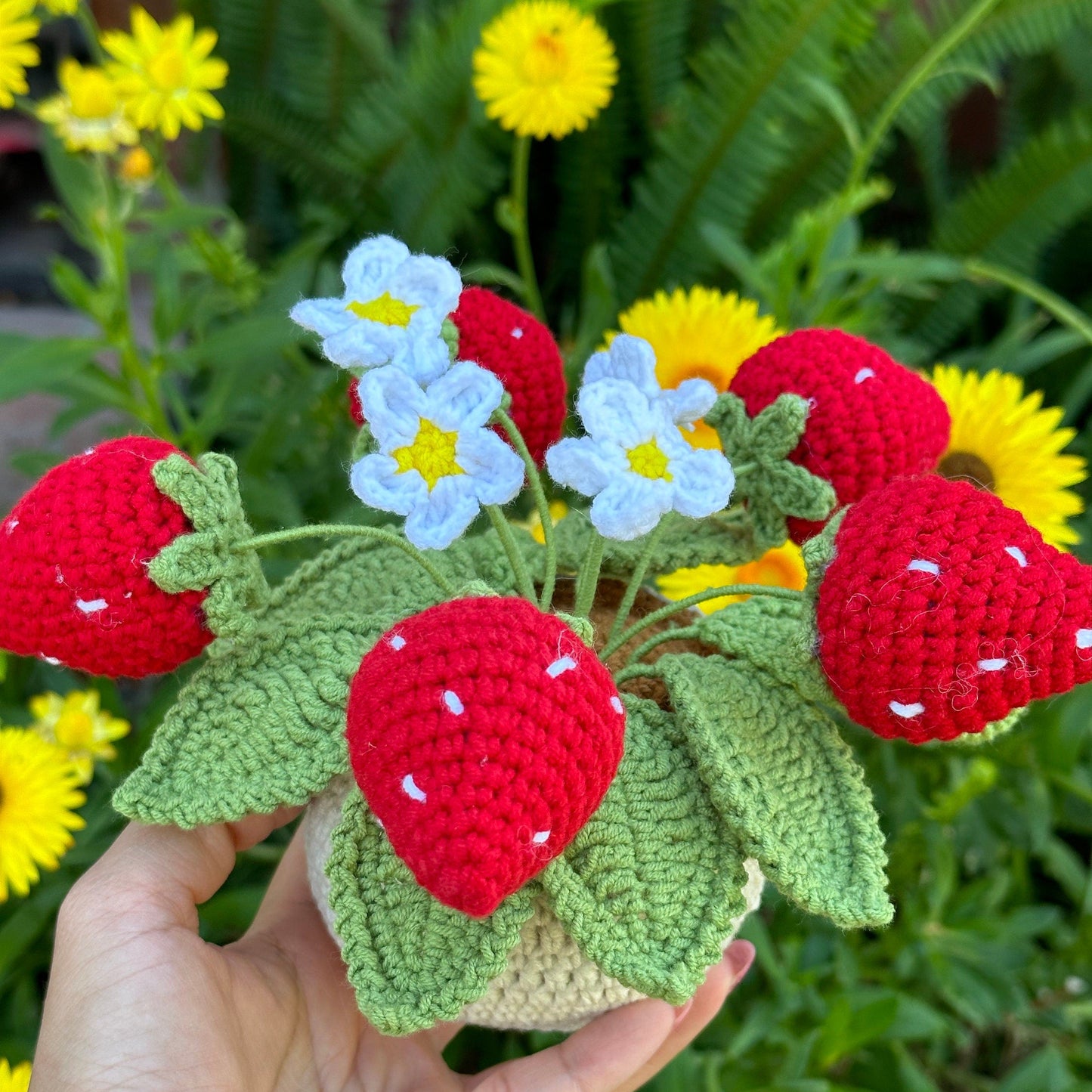 Crochet Strawberry Plant