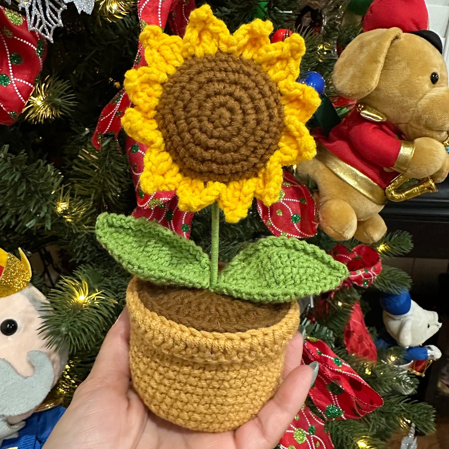 Sunflower Crochet Pot Plant