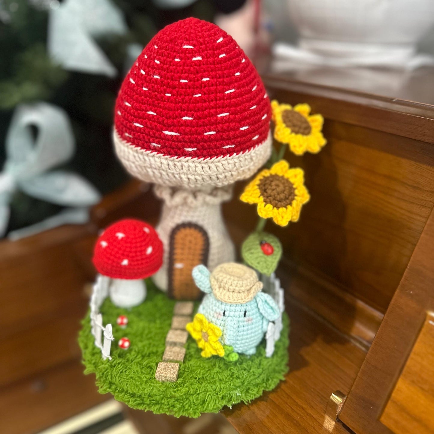 Crochet Mushrooms House Plant