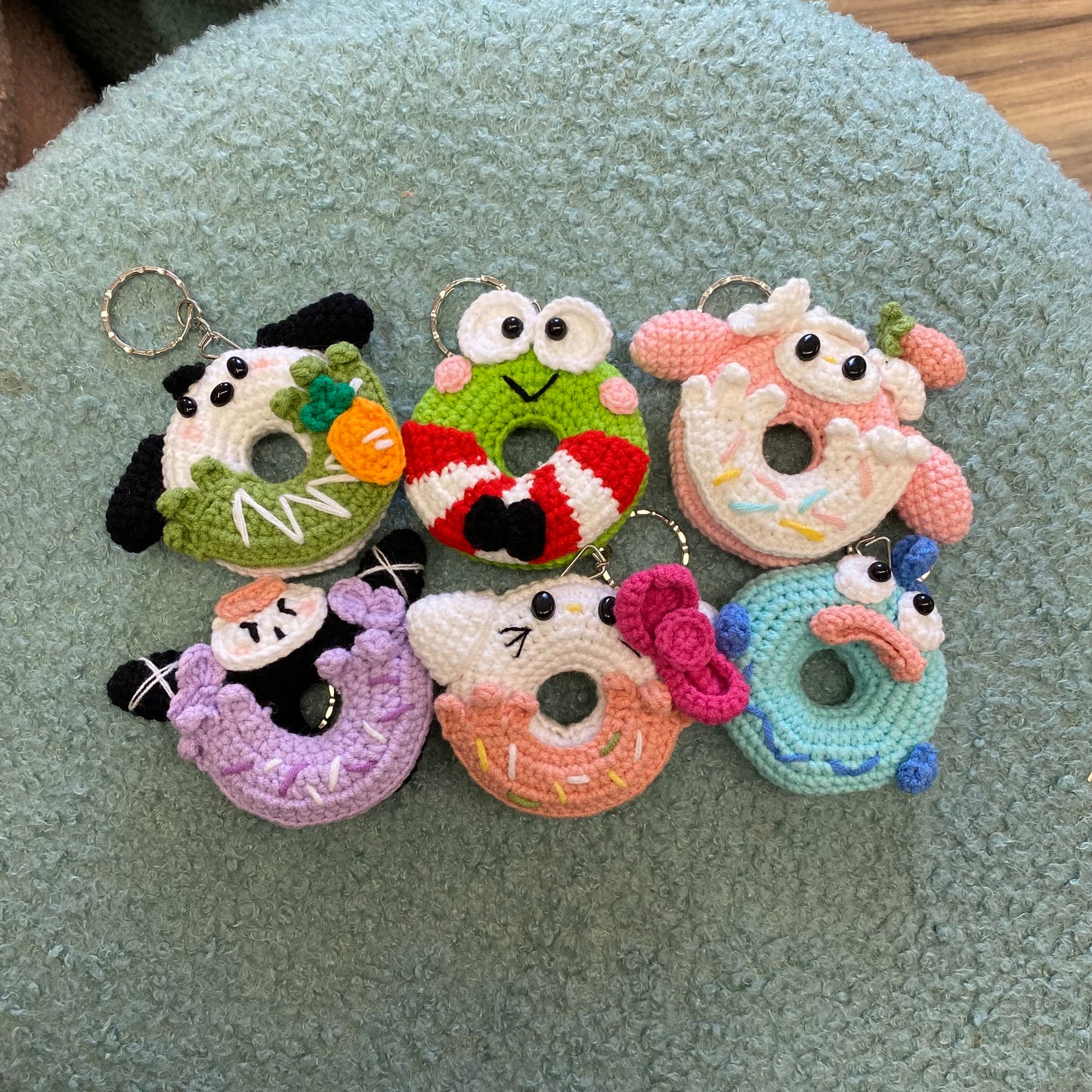Set Of 6 Cute Donuts Crochet Amigurumi