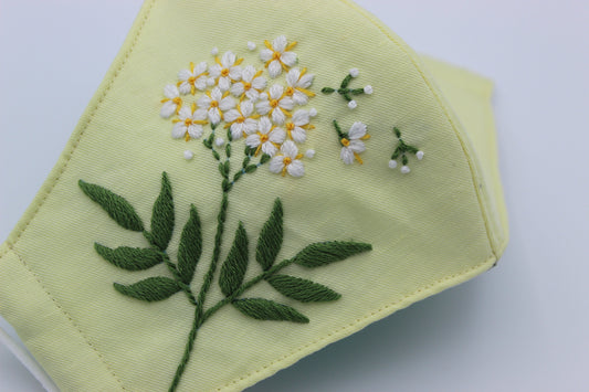 Flower Handmade Embroidery Face Mask