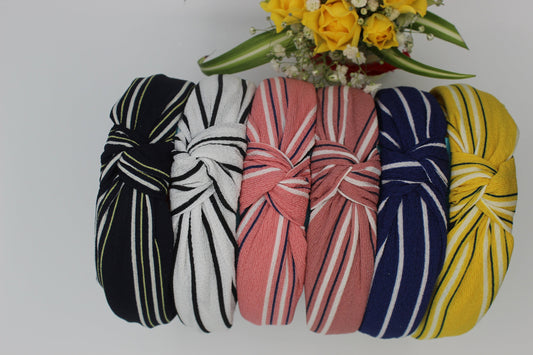 Striped Fabric Headband For Women