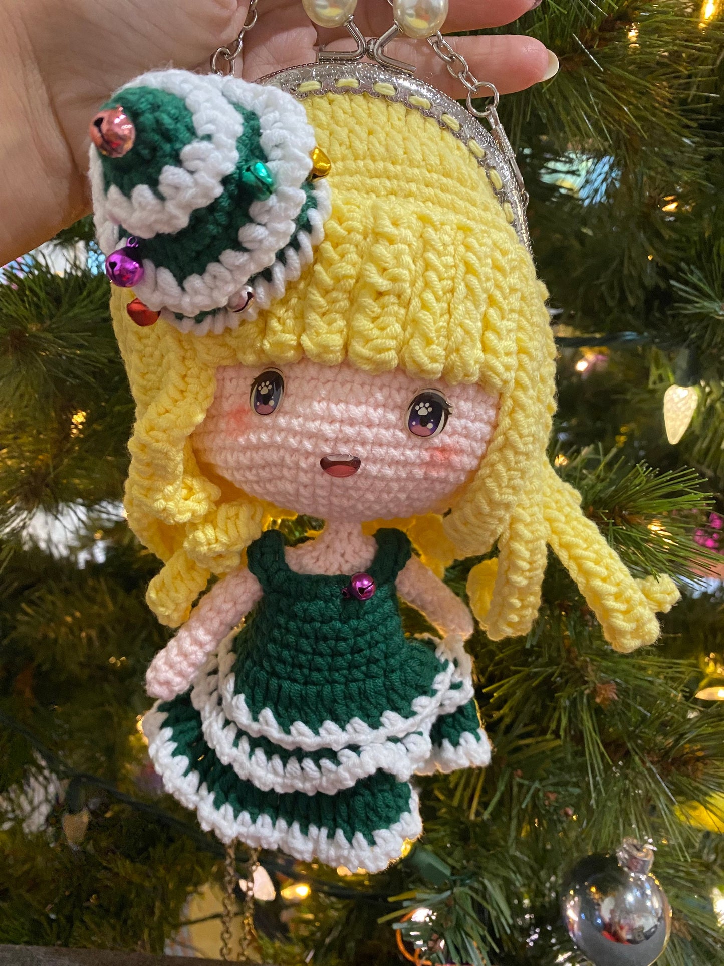 Christmas Princess Crochet Toddler Purse