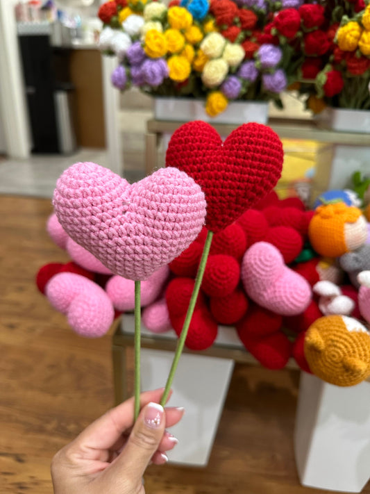 Pink/ Red Heart Crochet