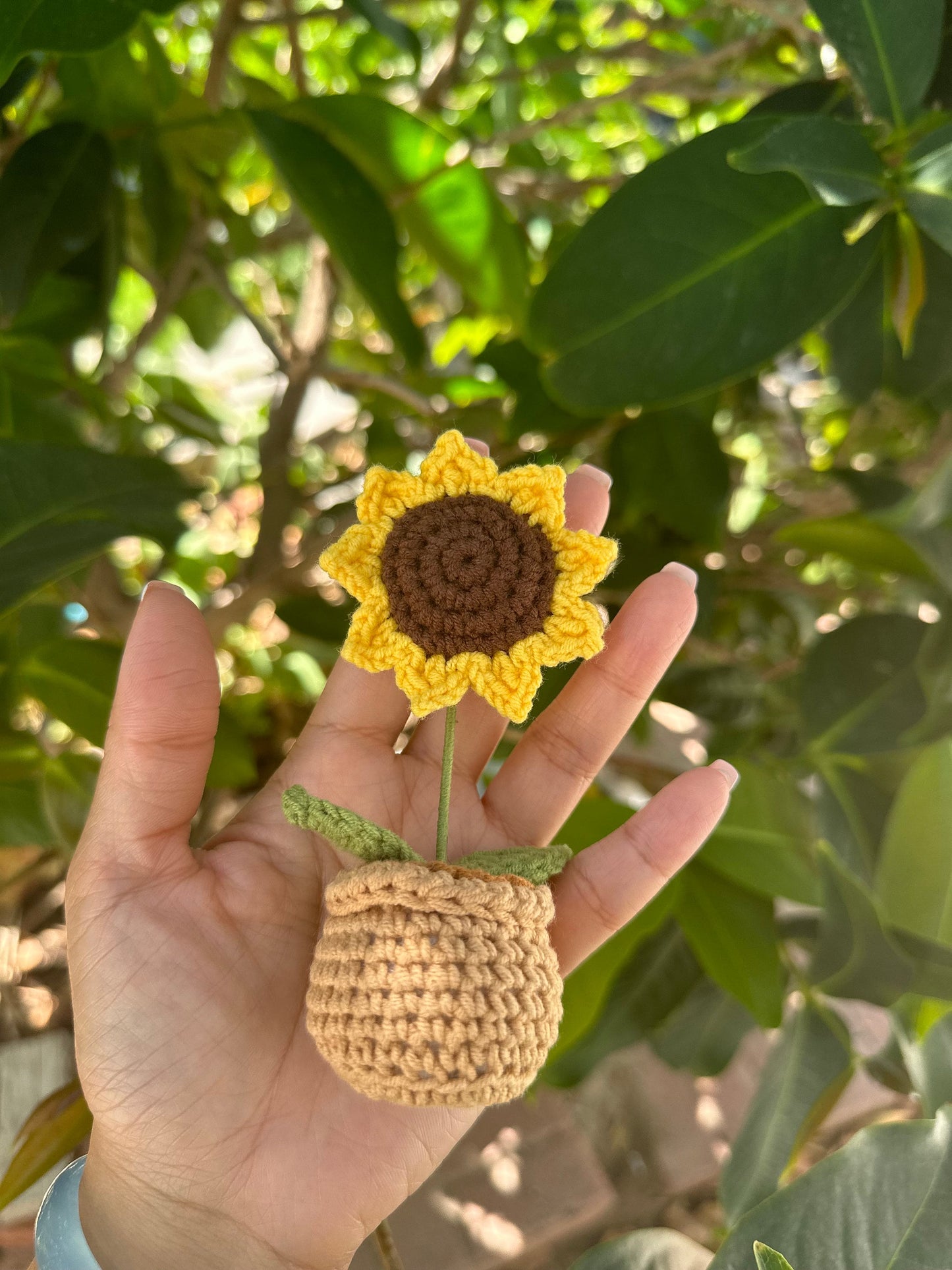 Mini Crochet Sunflower Plant