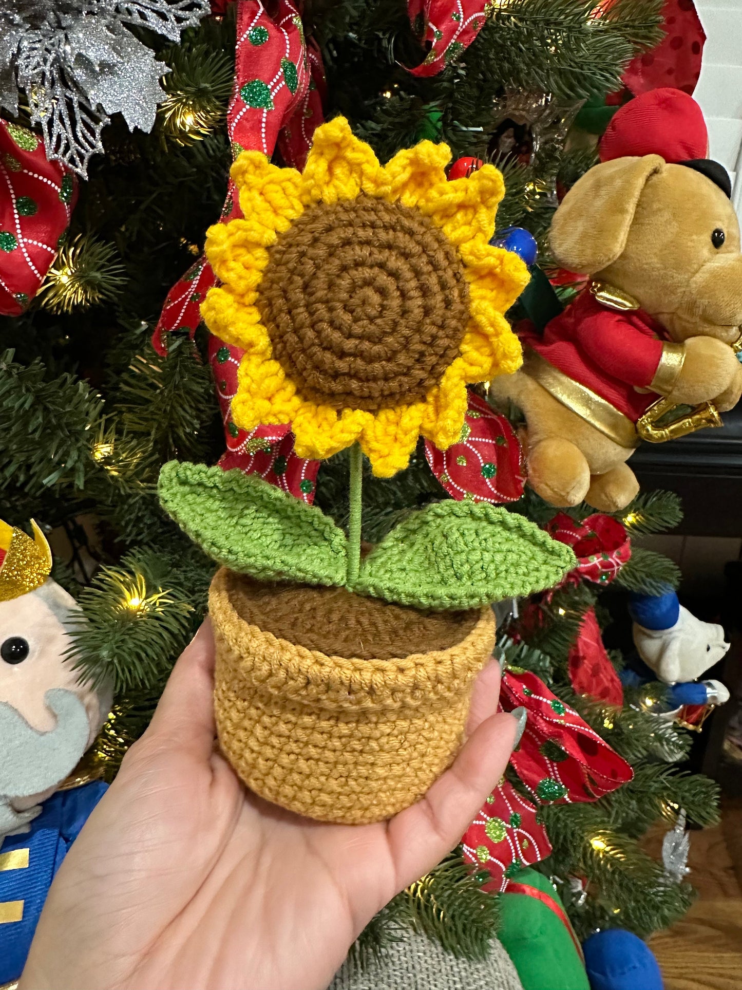 Sunflower Crochet Pot Plant