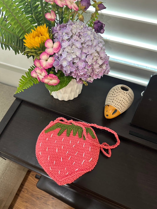 Strawberry Crochet Toddler Purse