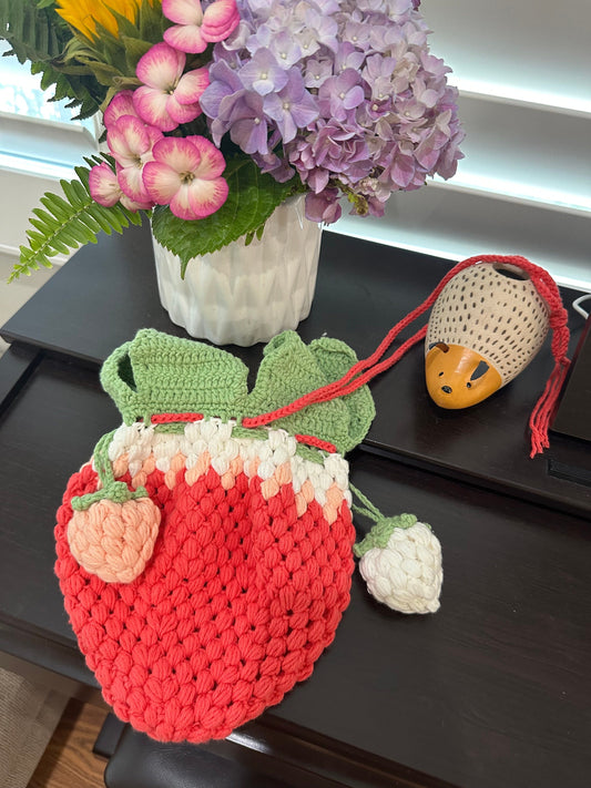 Strawberry Crochet Toddler Purse